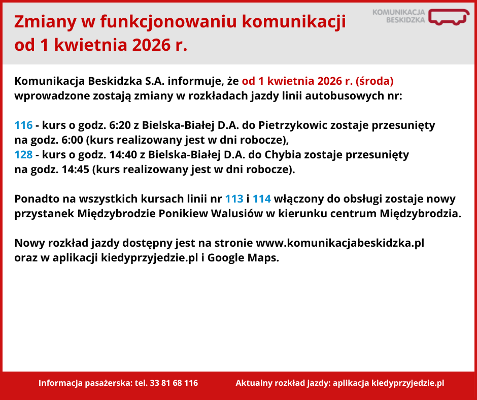 Zmiany od 1 kwietnia 2026 Zmiany od 1 kwietnia 2026