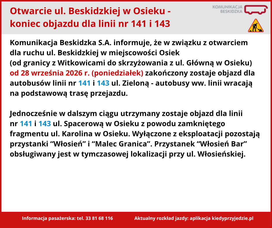 Osiek Beskidzka koniec objazdu Osiek Beskidzka koniec objazdu